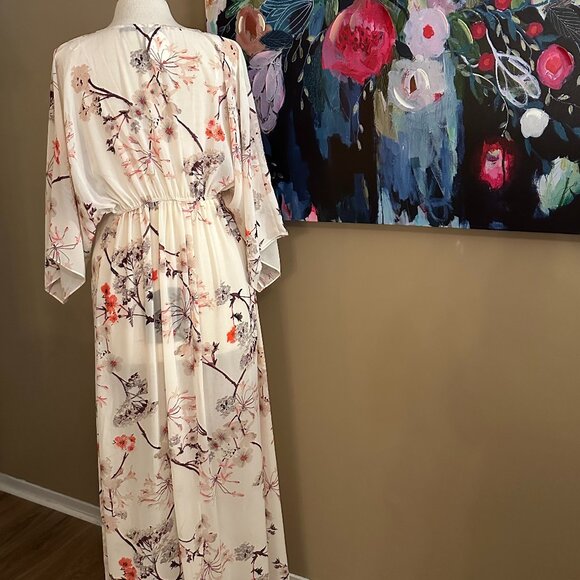 NWT Ark & Co. Sheer Floral Maxi Dress Women's Size Small - Picture 4 of 10